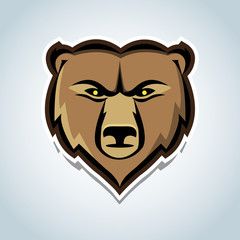Bear head mascot illustration.