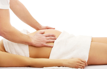 Pregnant woman having a relaxing massage