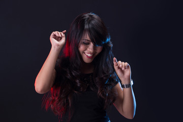 Dancing girl on disco party