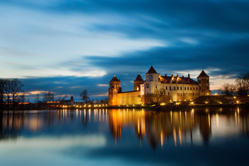Grand view to Castle of Mir, Belarus.
