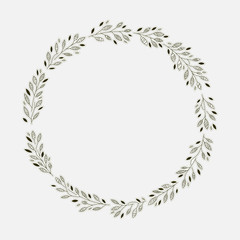 Simple floral frame, vector wreath