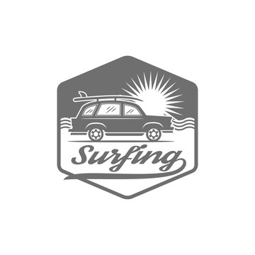 Vintage Surf Logo Template