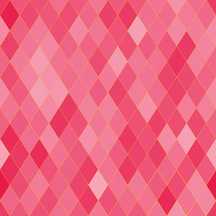 Vector seamless pattern with rhombs. Abstract bright pink texture. Geometrical background. Monochrome backdrop.