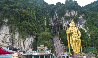 Batu Caves Malaysia Gold Statue