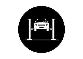 Black and white car icon on white background