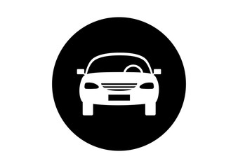 Fototapeta na wymiar Black and white car icon on white background