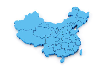 Map of China with provinces