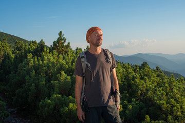 Satisfied hiker