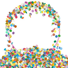 Abstract Colourful Round Shaped Text Panel with Confetti Snippet - Konfetti, Hintergrund, Kreis, Form, Vorlage, Textfeld
