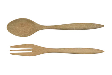 Eco wood fork with spoon