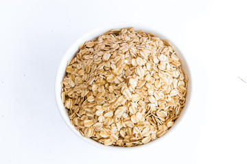 cereal in sack on white background