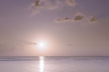 Vintage tropical beach and sky at dusk with retro filter effect