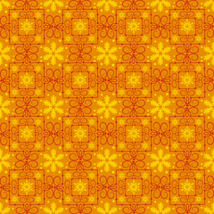 Christmas seamless orange background, retro pattern, vector illustration