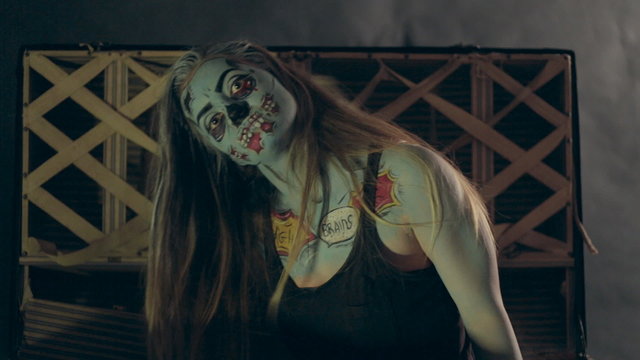 Dress up as terrible Halloween zombie in the smoke