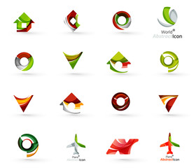 Set of various geometric icons -  rectangles triangles squares
