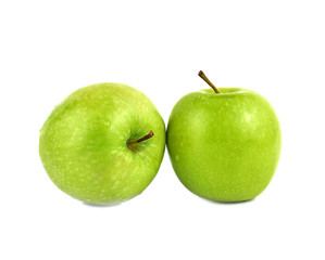 Fresh apples green  isolated white background