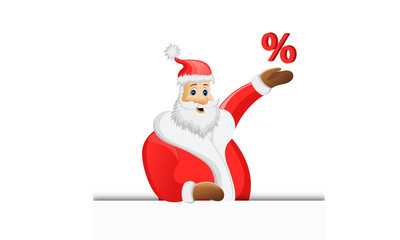 Weihnachtsmann mit Prozentzeichen