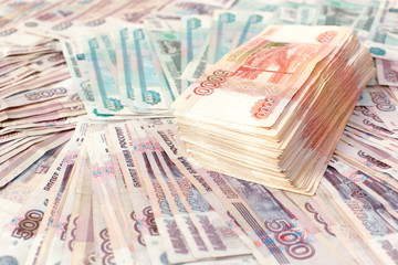 Large sum of money in russian rubles