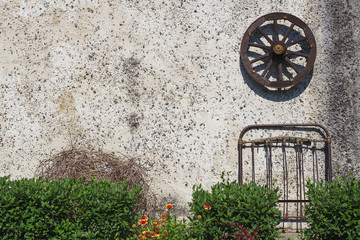 Old wooden wheel