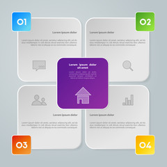 Vector colorful info graphic elements, background for web design, diagram, work flow or presentation and info graphic.