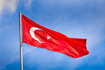Turkish flag waving