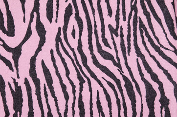 Pink and black zebra pattern. Striped animal print as background.