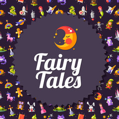 Modern flat design fairy tales and magic flyer template