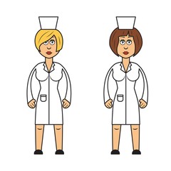 Profession set vector:  female doctors