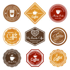 Coffee retro labels set