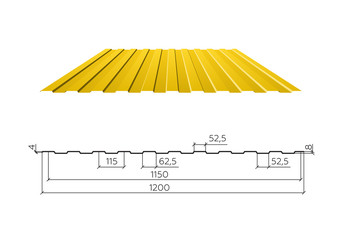 Corrugated metal roof, vector illustration