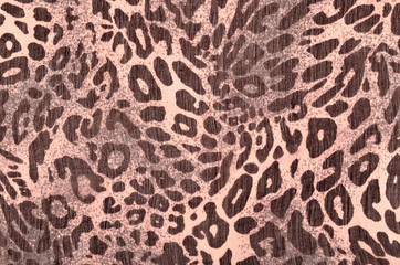 Black and pink leopard fur pattern. Spotted animal print as background. - 90621996
