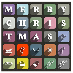 Christmas icon set, vector illustration