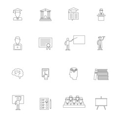 Higher Education Icon Outline Set
