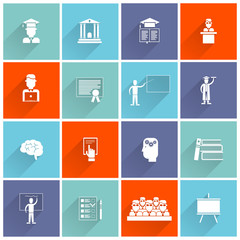 Higher Education Icons Flat