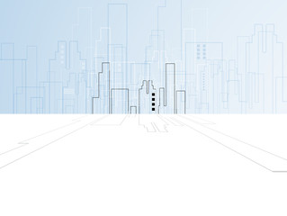 real estate city circuit mirror business background