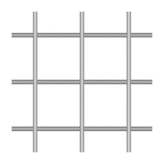Welded wire mesh, metal rebar, vector illustration