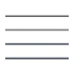 Endless rebars, reinforcement steel, vector illustration