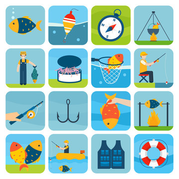Fishing Icons Set