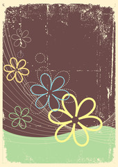 Vintage floral postacardfor design.Vector grunge image