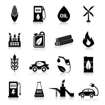 Bio Fuel Icons Black