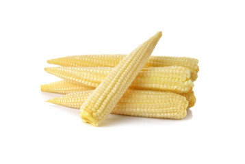 baby corn isolated on white background