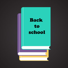 Three books with text "back to school"