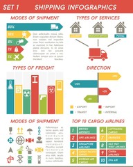 Shipping infographics (logistics, freight), vector