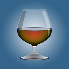 Cognac glass. Vector illustration.