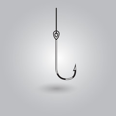 Fishing hook. Vector illustration.
