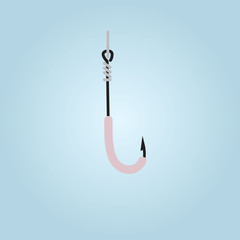 Fishing hook. Vector illustration.