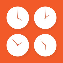 Set of simple clock icons.