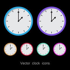 Set of simple clock icons.
