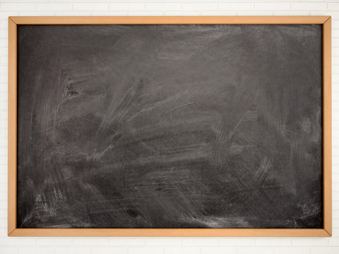 3d Illustration Of Empty Black School Board