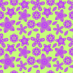 Seamless pattern with paper flowers.